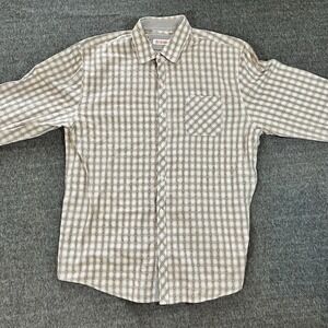 Michael Brandon Men's XL Brown Plaid Design Long Sleeve‎ Button-Down Shirt